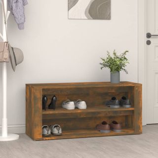 тумба для обуви, копченый дуб, 100x35x45 см, искусственное дерево
