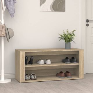 Полка для обуви, дуб Сонома, 100x35x45 см, искусственное дерево