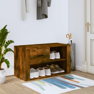 тумба для обуви, копченый дуб, 80x35x45 см, искусственное дерево