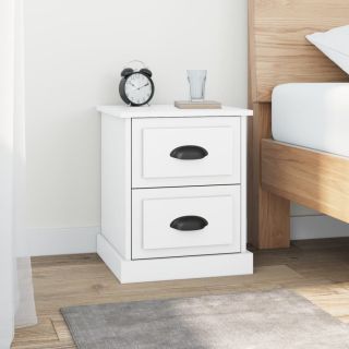 тумбочки прикроватные 2 шт., белые, 39 x 39 x 47,5 см, искусственное дерево