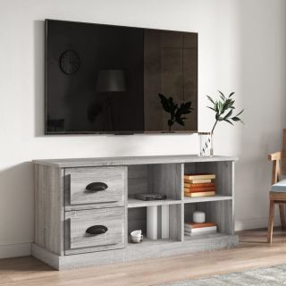 Тумба под телевизор, серый дуб Сонома, 102x35,5x47,5 см, искусственное дерево