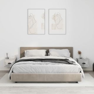 Прикроватные тумбочки навесные, 2 шт, серый бетон, 41,5x36x28 см