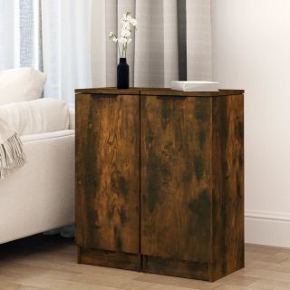 puhvetkapid 2 tk, Suitsutatud tamm, 30 x 30 x 70 cm tehispuit