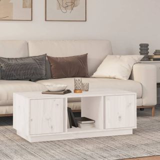 kohvilaud, valge, 110x50x40 cm, männipuit