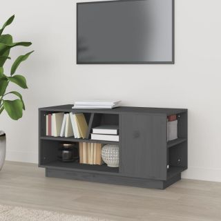 Тумба под телевизор, серая, 80 x 35 x 40,5 см, сосна