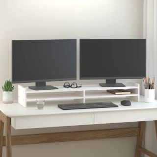 подставка под монитор, белая, 100x27x15 см, сосна