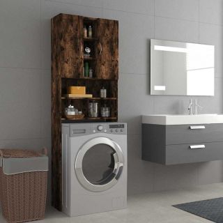 тумба под стиральную машину, копченый дуб, 64 x 25,5 x 190 см