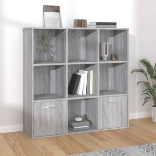 книжный шкаф, серый дуб Сонома, 98 x 30 x 98 см