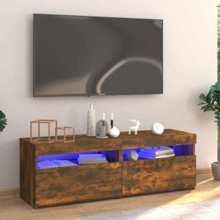 telerialus LED-tuledega, suitsutatud tamm, 120 x 35 x 40 cm