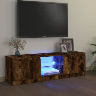 telerialus LED-tuledega, suitsutatud tamm, 120 x 30 x 35,5 cm