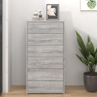 puhvetkapp 6 sahtliga, hall Sonoma tamm, 50x34x96 cm, tehispuit