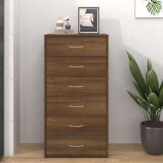 puhvetkapp 6 sahtliga, pruun tamm, 50x34x96 cm, tehispuit