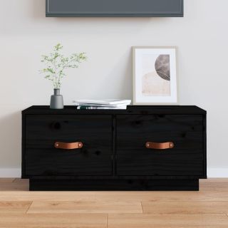 telerikapp, must, 80 x 34 x 35 cm, männipuit