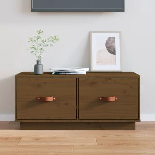 Тумба под телевизор, медовый оттенок, 80 x 34 x 35 см, сосна