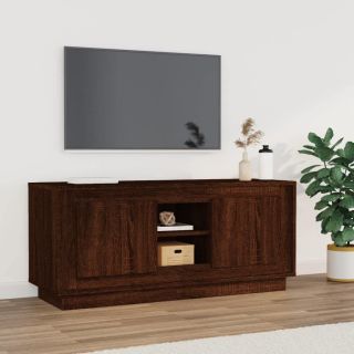 Тумба под ТВ, коричневый дуб, 102 x 35 x 45 см, искусственное дерево