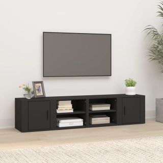 seinakapid 2 tk, must, 80 x 31,5 x 36 cm, tehispuit