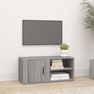 Тумба под ТВ, серый дуб Сонома, 80 x 31,5 x 36 см, искусственное дерево