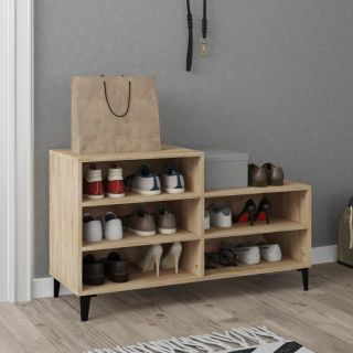 Тумба для обуви, дуб Сонома, 102x36x60 см, искусственное дерево
