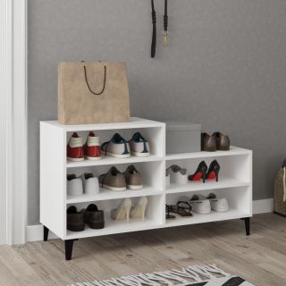 jalatsikapp, valge, 102 x 36 x 60 cm, tehispuit