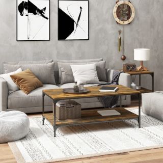 kohvilaud, suitsutatud tamm, 100 x 50 x 40 cm, tehispuit