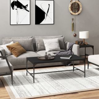 журнальный столик, черный, 100 x 50 x 35 см, искусственное дерево