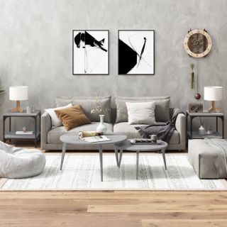 дополнительные столы 2 шт., серый дуб Сонома, 40x40x40 см, искусственное дерево