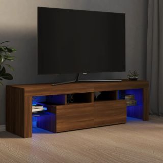 telerialus LED-tuledega, pruun tamm, 140 x 36,5 x 40 cm
