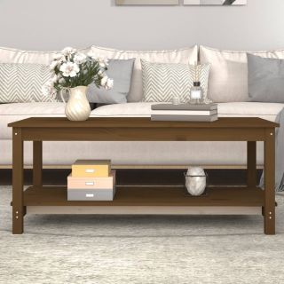kohvilaud, meepruun, 110x55x45 cm, männipuit