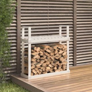 küttepuude rest, valge, 110x35x108,5 cm, männipuit