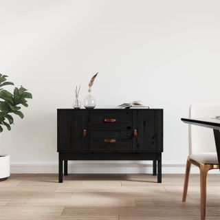 puhvetkapp, must, 110 x 40 x 78 cm, männipuit