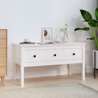 kohvilaud, valge, 102 x 49 x 55 cm, männipuit