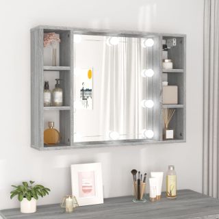 peegelkapp LEDiga, hall Sonoma tamm, 76 x 15 x 55 cm