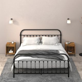 тумбочки прикроватные 2 шт., копченый дуб, 40 x 35 x 50 см