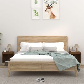тумбочки прикроватные 2 шт., коричневый дуб, 40 x 35 x 50 см
