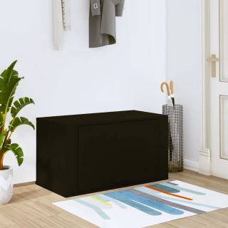 Настенная тумба для обуви, черная, 70 x 35 x 38 см, искусственное дерево