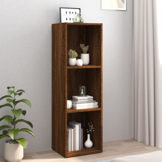 Книжный шкаф/ТВ тумба, коричневый дуб, 36x30x114 см, искусственное дерево