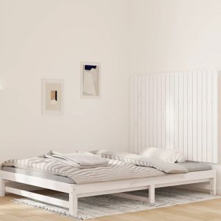 seinale kinnitatav voodipeats, valge, 127,5x3x90 cm, männipuit