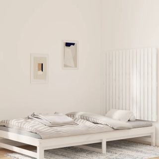 Изголовье кровати настенное, белое, 95,5x3x90 см, сосна
