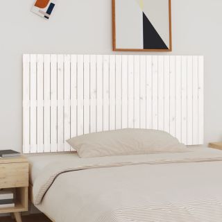 seinale kinnitatav voodipeats, valge, 185x3x90 cm, männipuit