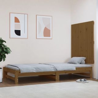 Изголовье кровати настенное, медово-коричневое, 82,5x3x90 см, сосна
