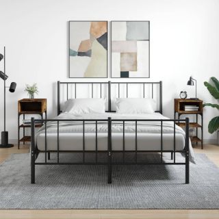 прикроватные тумбочки 2 шт., копченый дуб, 35 x 34,5 x 70 см, искусственное дерево