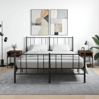 Тумбочки прикроватные 2 шт, коричневый дуб, 40 x 41 x 50 см, искусственное дерево