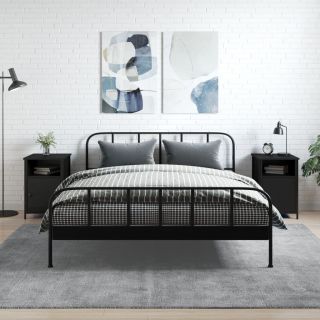 тумбочки прикроватные 2 шт., черные, 40 x 42 x 60 см, искусственное дерево