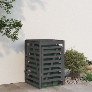 ratastega prügikasti kuur, hall, 84 x 90 x 128,5 cm, männipuit