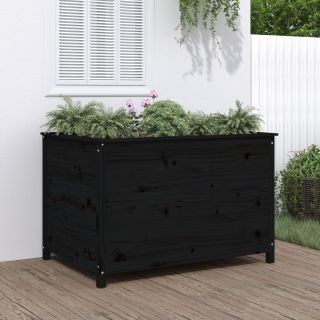 kõrgendatud aia taimelava, must, 119,5x82,5x78 cm, männipuit