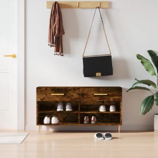 jalatsipink, suitsutatud tamm, 102 x 35 x 55 cm, tehispuit