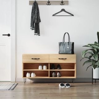 Скамейка для обуви, дуб Сонома, 102 x 35 x 55 см, искусственное дерево