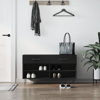 jalatsipink, must, 102 x 35 x 55 cm, tehispuit