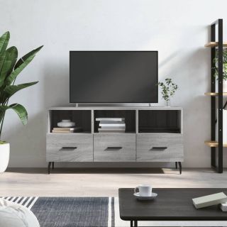 Тумба под телевизор, серый дуб Сонома, 102 x 36 x 50 см, искусственное дерево