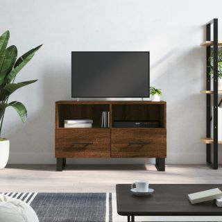 Тумба под ТВ, коричневый дуб, 80 x 36 x 50 см, искусственное дерево